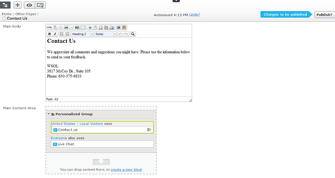 Personalization Content Area -EPiServer 