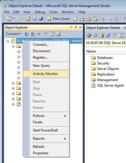 SQL Server Activity Monitor 1