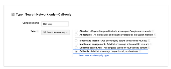 Call-only Ad Setup Call-only Ad Setup