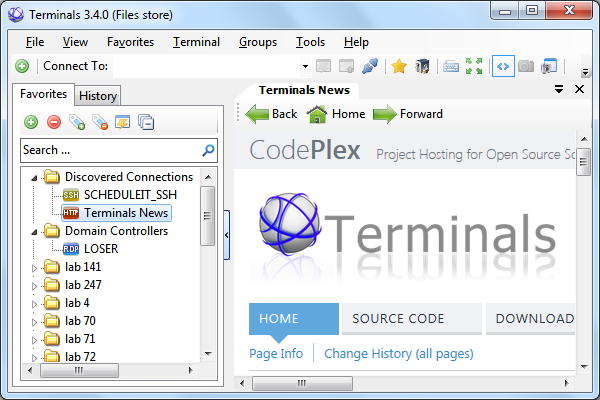 Terminals screenshot