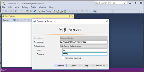 Connect to your instance with a remote copy of SSMS using a server's IP address