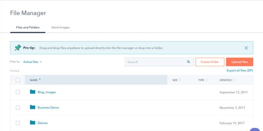 HubSpot's File Manager HubSpot's File Manager