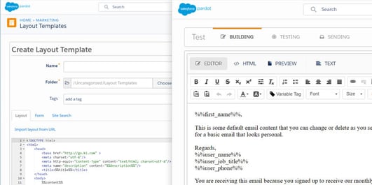 Pardot's Layout and Email Template Editors Pardot's Layout and Email Template Editors