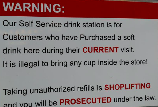 It is illegal to bring any cup inside our store.