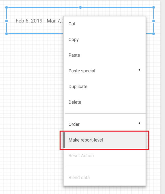 Making a control report-level