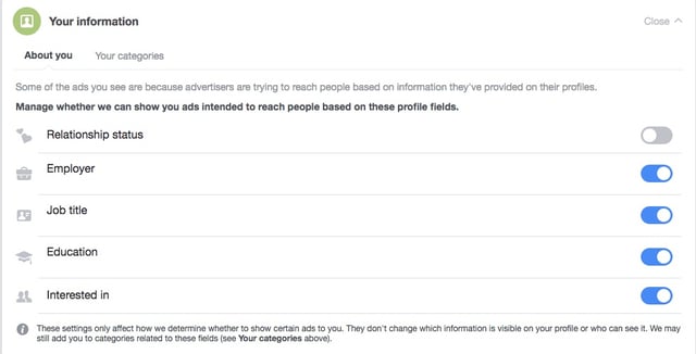 Your Information Facebook