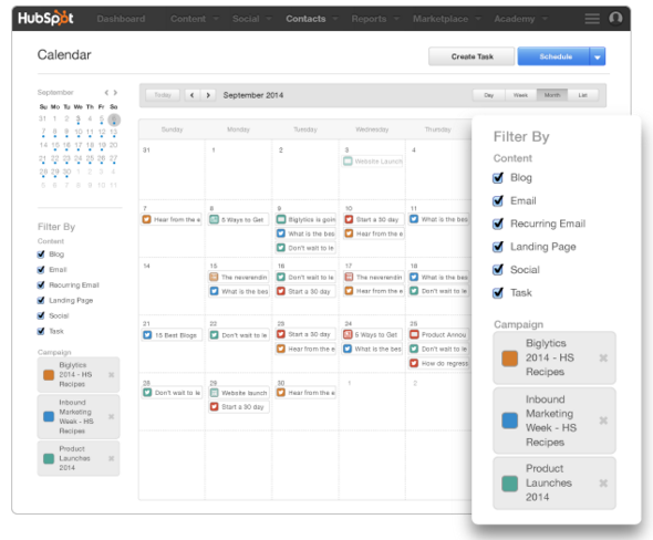 HubSpot Calendar with Campaigns