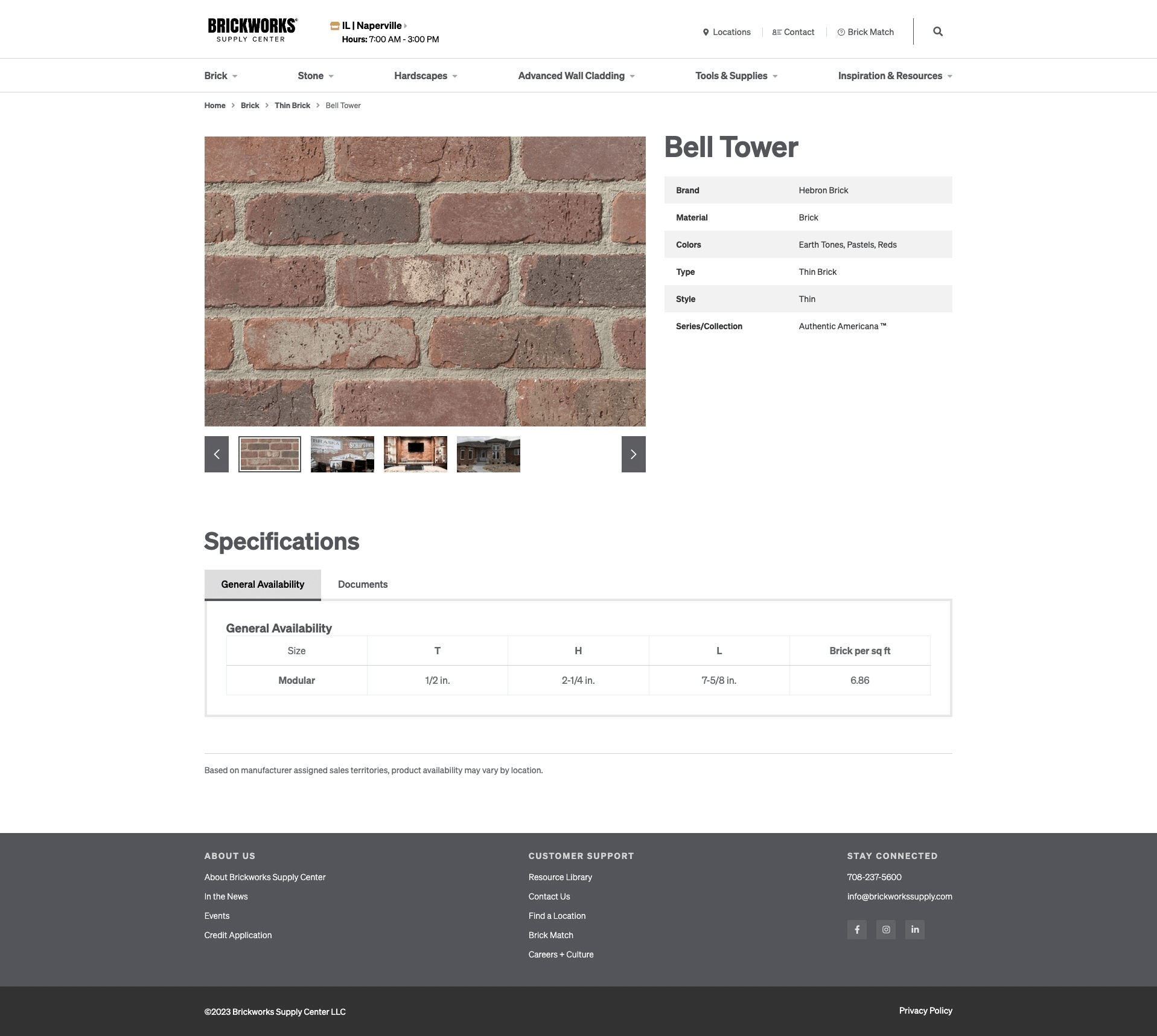 Product detail page