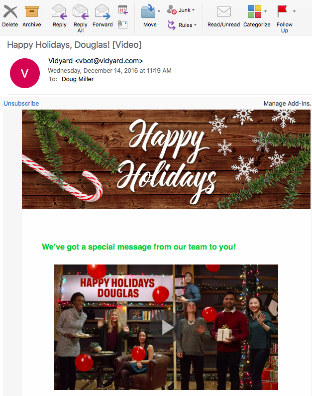 Vidyard personalized video email